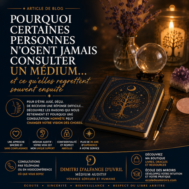 Pourquoi certaines personnes n’osent jamais consulter un médium… et ce qu’elles regrettent souvent ensuite